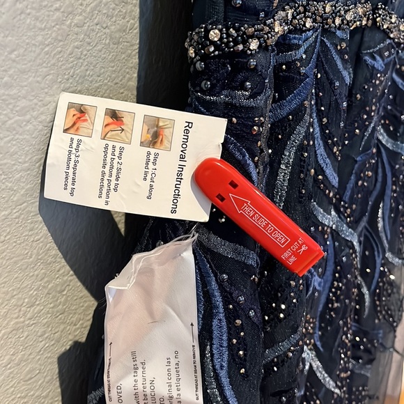 Mac Duggal EMBELLISHED TEA-LENGTH ILLUSION COCKTAIL DRESS NWT 11136 - Picture 8 of 13